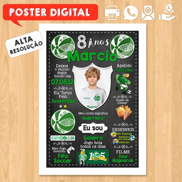 Arte Digital Chalkboard Times de Futebol A3 30x42cm com Foto