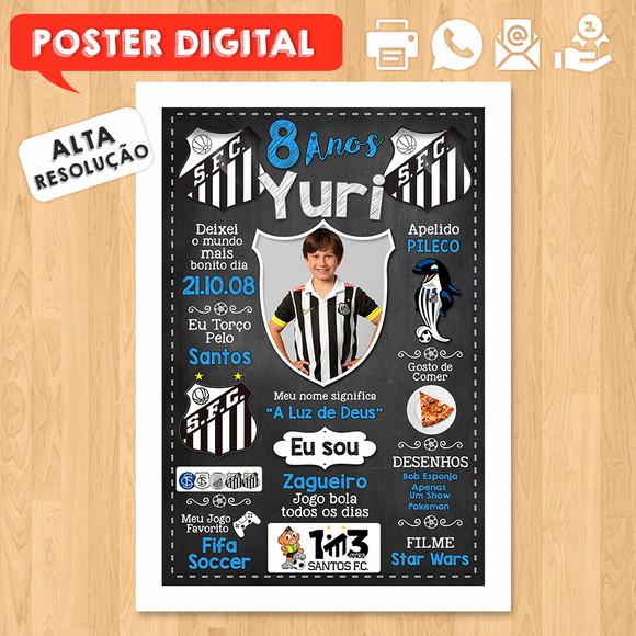 Arte Digital Chalkboard Times de Futebol A3 30x42cm com Foto