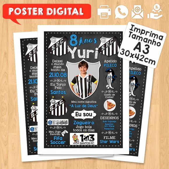 Arte Digital Chalkboard Times de Futebol A3 30x42cm com Foto