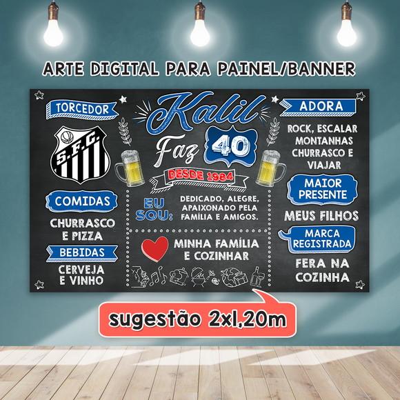 Arte Digital Painel Aniversário 30 40 50 60 70 80 Anos
