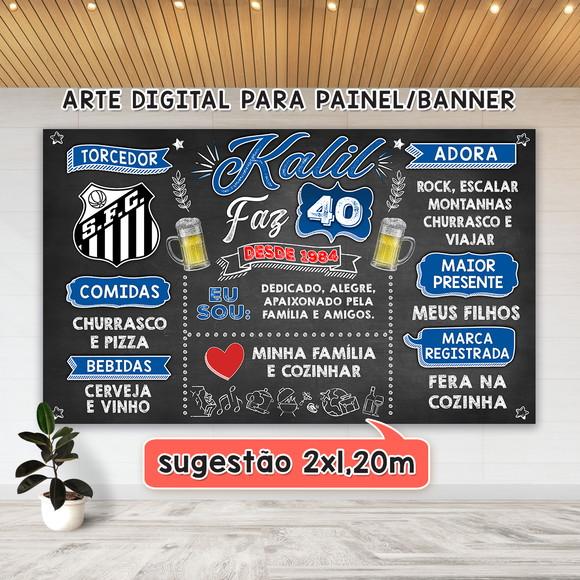 Arte Digital Painel Aniversário 30 40 50 60 70 80 Anos