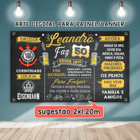 Arte Digital Painel Aniversário 30 40 50 60 70 80 Anos