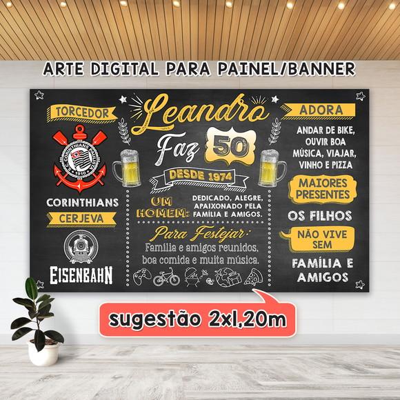 Arte Digital Painel Aniversário 30 40 50 60 70 80 Anos
