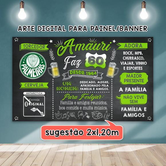 Arte Digital Painel Aniversário 30 40 50 60 70 80 Anos
