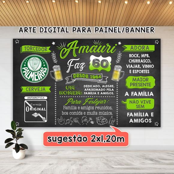 Arte Digital Painel Aniversário 30 40 50 60 70 80 Anos