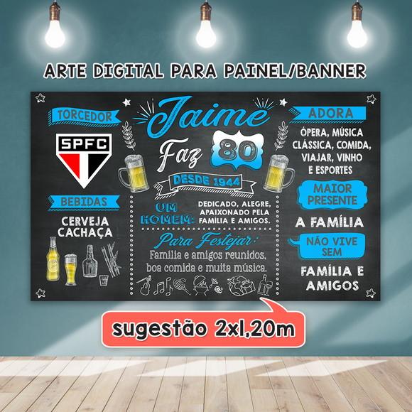 Arte Digital Painel Aniversário 30 40 50 60 70 80 Anos