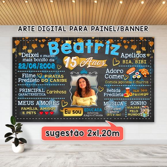 Arte Digital Painel Aniversário Debutante 15 Anos
