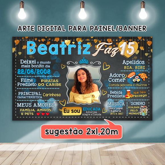 Arte Digital Painel Aniversário Debutante 15 Anos
