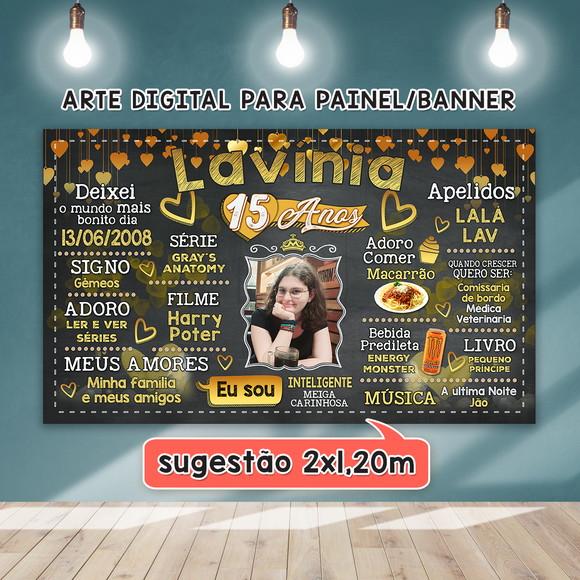 Arte Digital Painel Aniversário Debutante 15 Anos