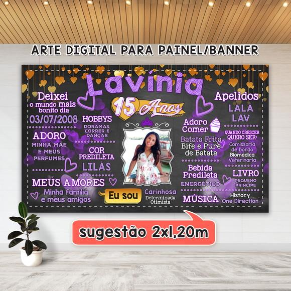 Arte Digital Painel Aniversário Debutante 15 Anos
