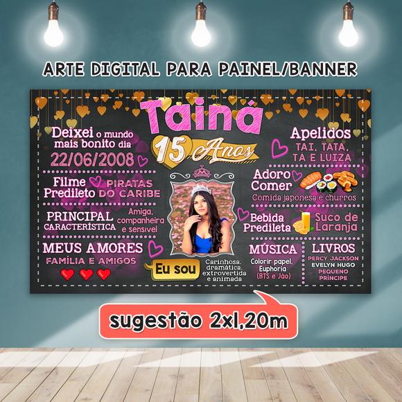 Arte Digital Painel Aniversário Debutante 15 Anos