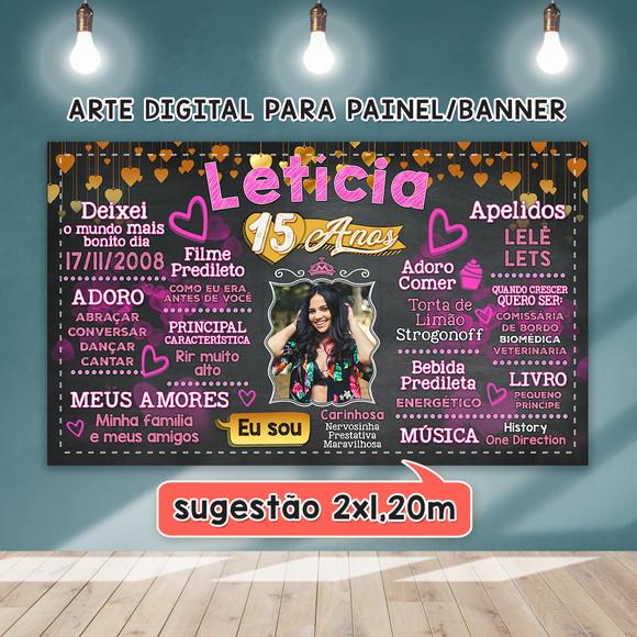 Arte Digital Painel Aniversário Debutante 15 Anos