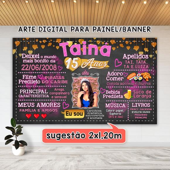 Arte Digital Painel Aniversário Debutante 15 Anos