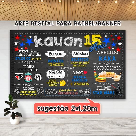 Arte Digital Painel Chalkboard Festa - Aniversário 15 Anos
