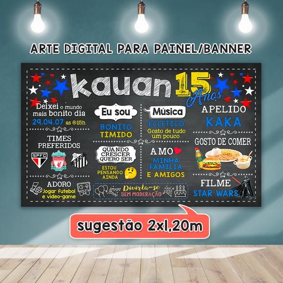 Arte Digital Painel Chalkboard Festa - Aniversário 15 Anos
