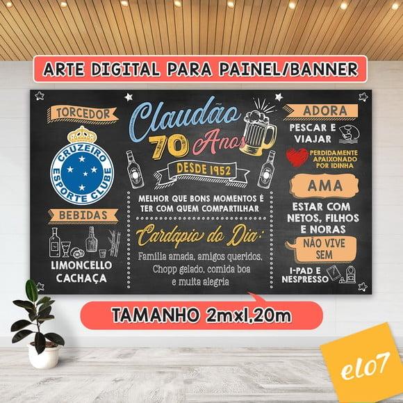 Arte Digital Painel Chalkboard Festa - Aniversário 70 Anos