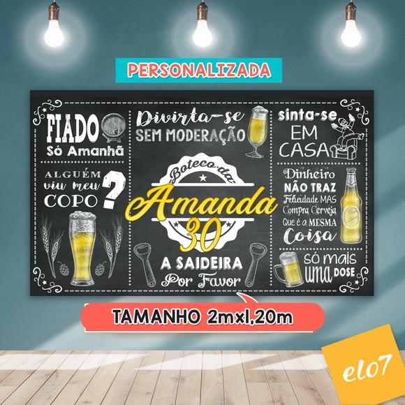 Arte Digital Painel Chalkboard Festa - Boteco Da Amanda