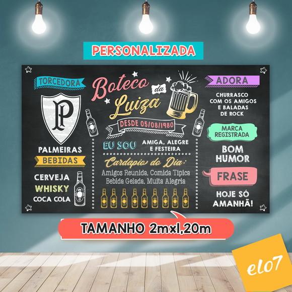 Arte Digital Painel Chalkboard Festa - Boteco Da Luiza