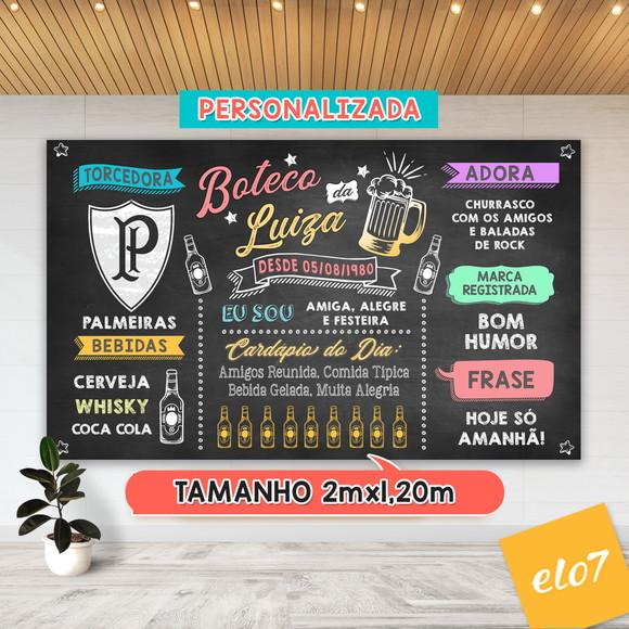Arte Digital Painel Chalkboard Festa - Boteco Da Luiza