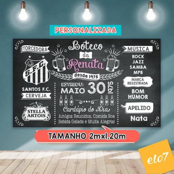 Arte Digital Painel Chalkboard Festa - Boteco Da Renata