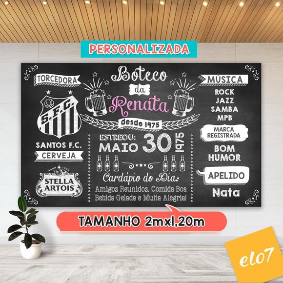 Arte Digital Painel Chalkboard Festa - Boteco Da Renata