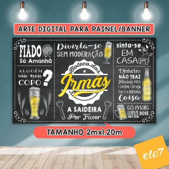 Arte Digital Painel Chalkboard Festa - Boteco Das Irmãs