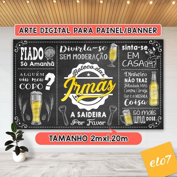 Arte Digital Painel Chalkboard Festa - Boteco Das Irmãs