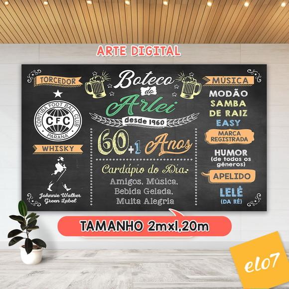 Arte Digital Painel Chalkboard Festa - Boteco Do Arlei