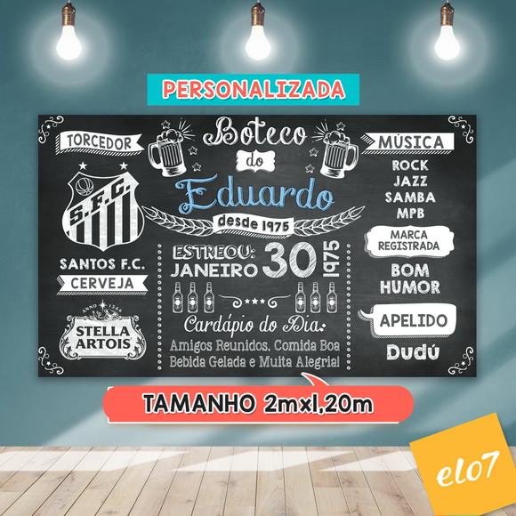 Arte Digital Painel Chalkboard Festa - Boteco do Eduardo