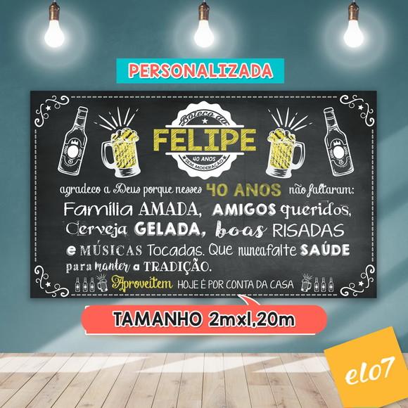 Arte Digital Painel Chalkboard Festa - Boteco Do Felipe