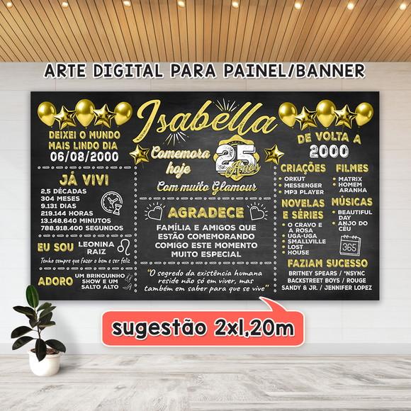 Arte Digital para Painel Banner Aniversário 25 Anos