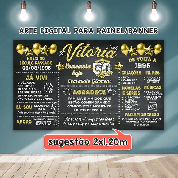 Arte Digital para Painel Banner Aniversário 30 Anos