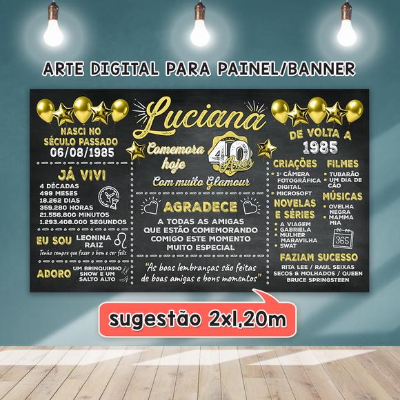Arte Digital para Painel Banner Aniversário 40 Anos
