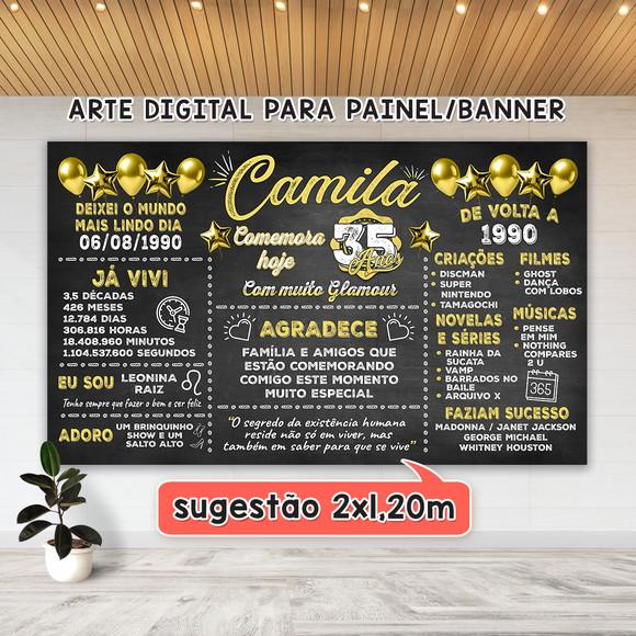 Arte Digital para Painel Banner Aniversário 35 Anos