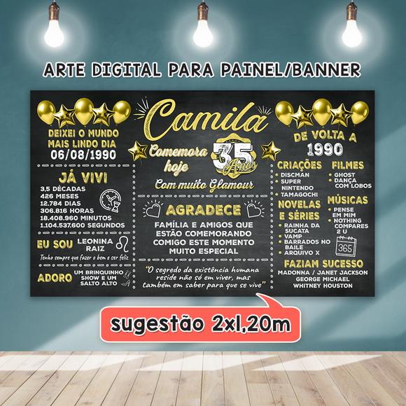 Arte Digital para Painel Banner Aniversário 35 Anos