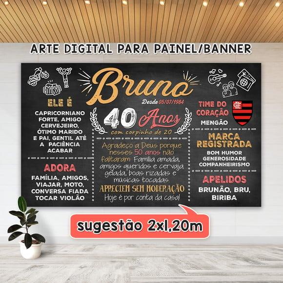 Arte Digital para Painel Banner Aniversário 40 Anos
