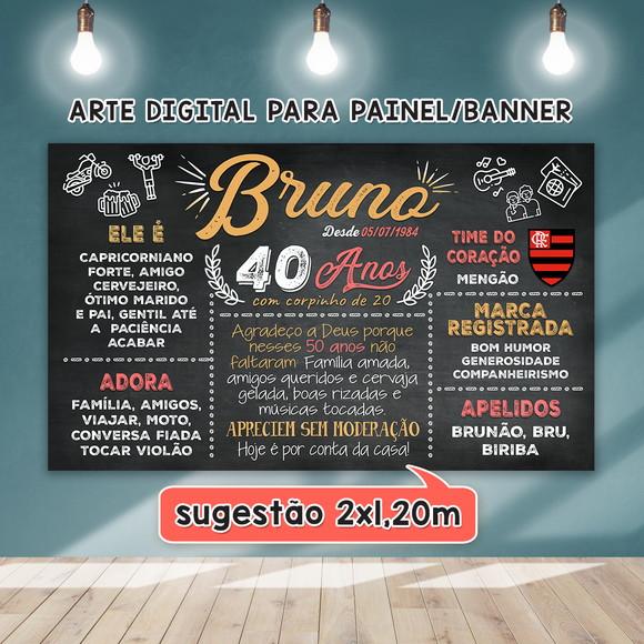 Arte Digital para Painel Banner Aniversário 40 Anos