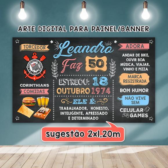 Arte Digital para Painel Banner Aniversário 50 Anos
