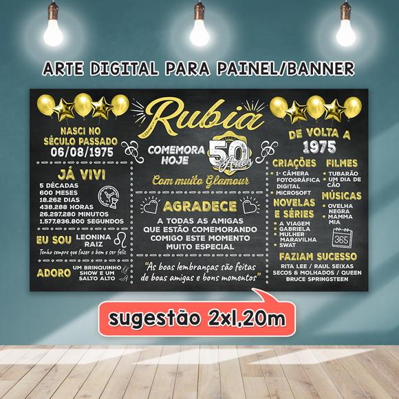 Arte Digital para Painel Banner Aniversário 50 Anos
