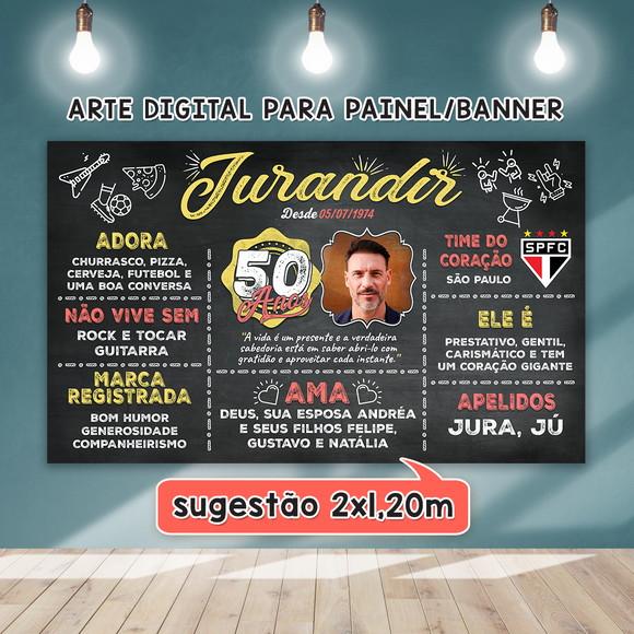 Arte Digital para Painel Banner Aniversário 50 Anos