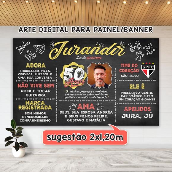 Arte Digital para Painel Banner Aniversário 50 Anos