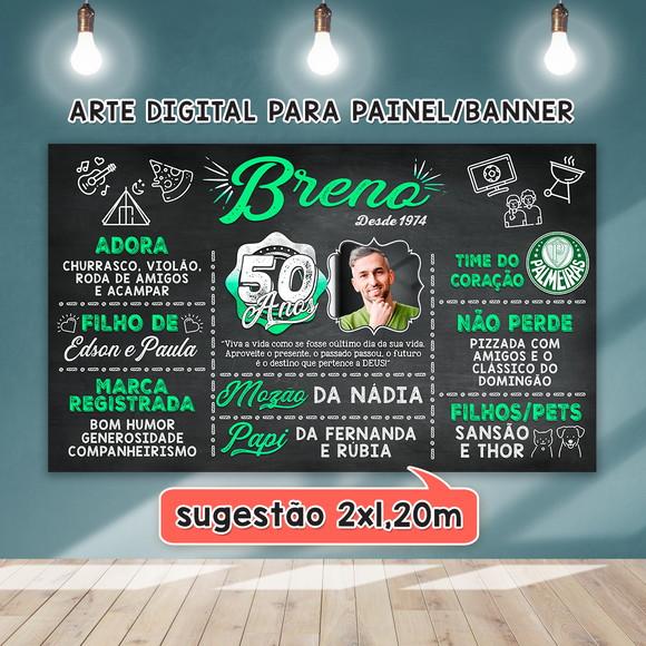 Arte Digital para Painel Banner Aniversário 50 Anos