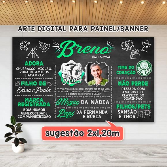 Arte Digital para Painel Banner Aniversário 50 Anos
