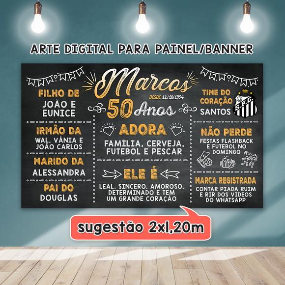 Arte Digital para Painel Banner Aniversário 50 Anos