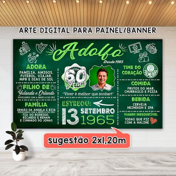 Arte Digital para Painel Banner Aniversário 60 Anos