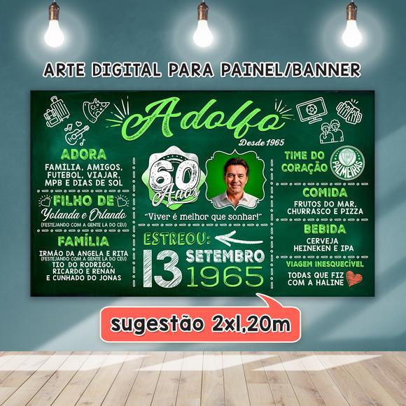 Arte Digital para Painel Banner Aniversário 60 Anos