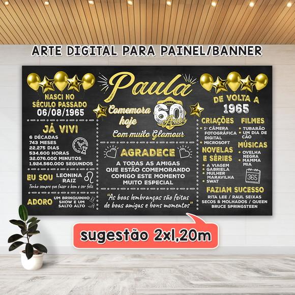 Arte Digital para Painel Banner Aniversário 60 Anos