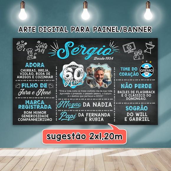 Arte Digital para Painel Banner Aniversário 60 Anos