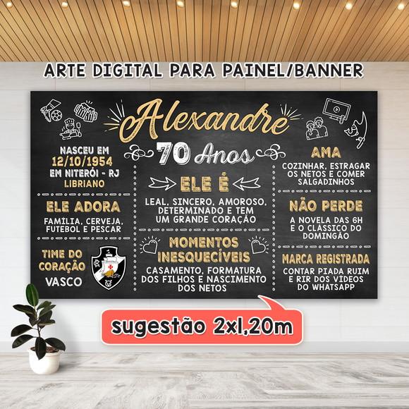Arte Digital para Painel Banner Aniversário 70 Anos