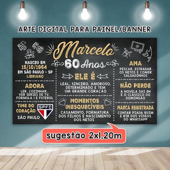 Arte Digital para Painel Banner Aniversário 60 Anos